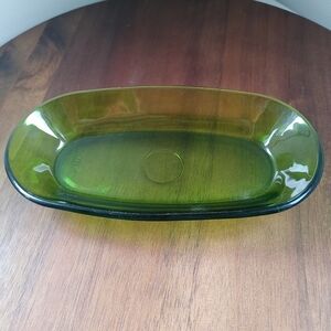 Vintage Spain Duralex Green Glass Candy Dish